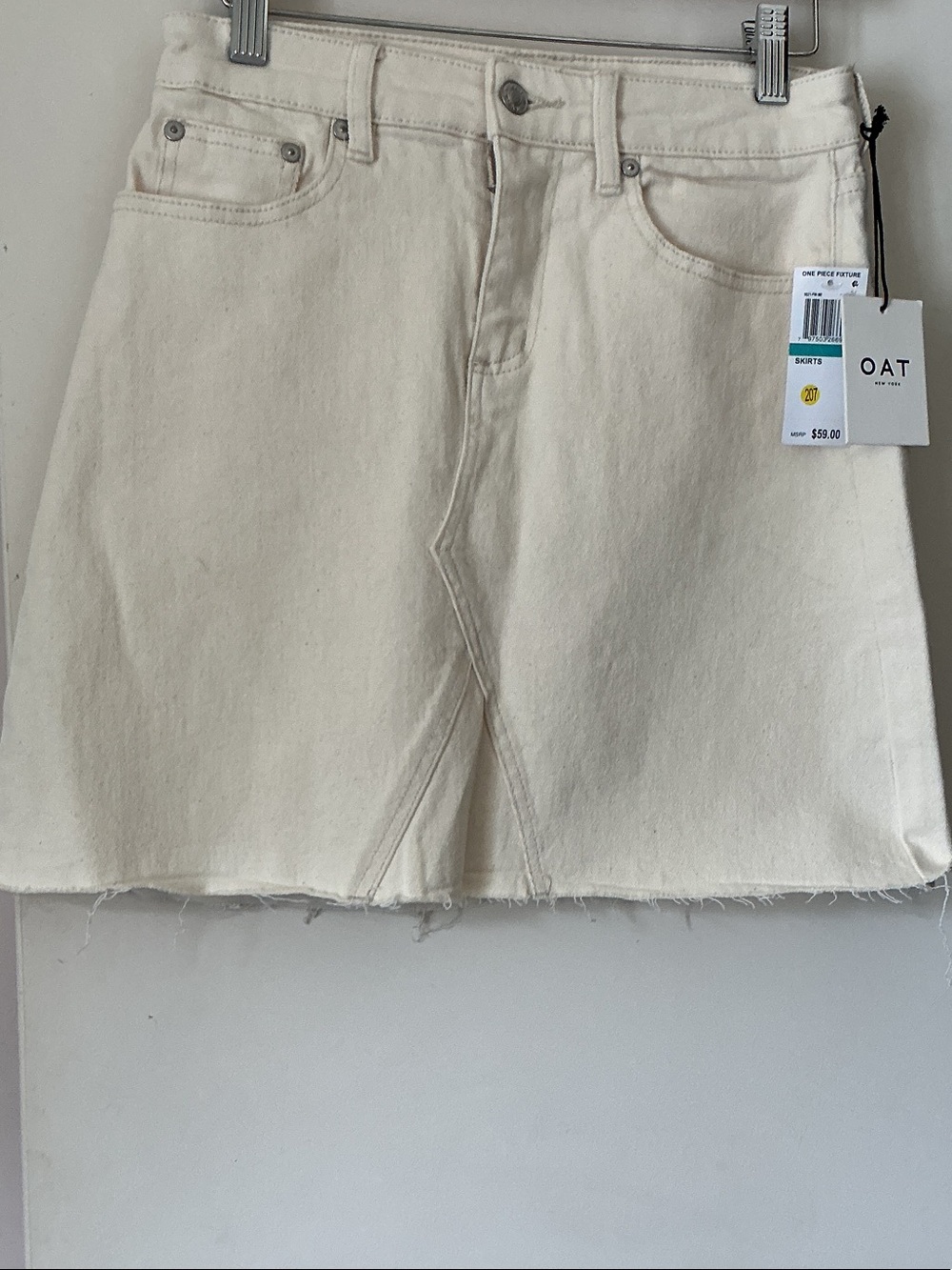 OAT NEW YORK Onepiece Oatmeal Denim SKIRT - Oat Cream
